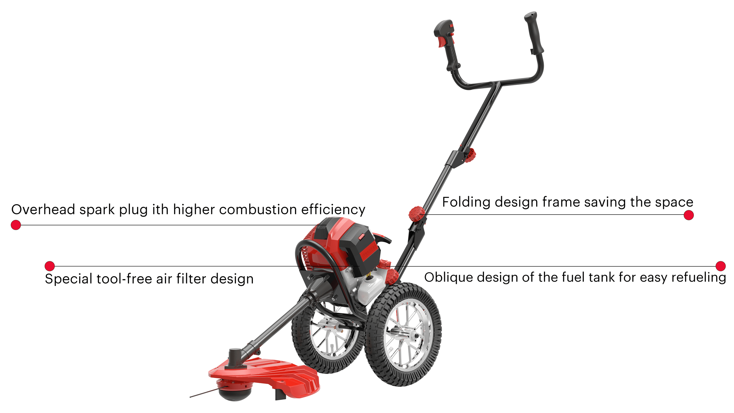 Wheel Brush Cutter&Small Lawn Mower 50.8cc Stronger Engine OEM&ODM With CE&GS