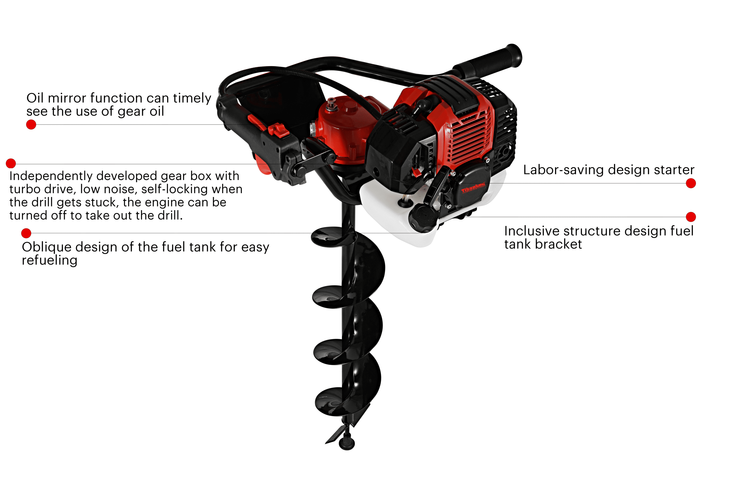 Earth Auger 52cc&62cc With Turbine Drive Frame OEM&ODM