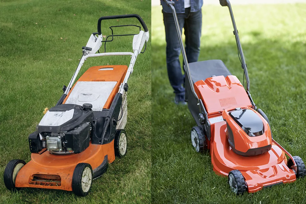 gas vs. electric lawn mower